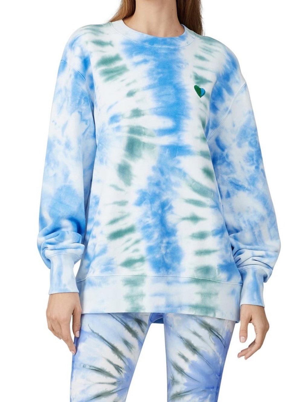Tory Sport Blue and Green Tie-Dye Crewneck Size Medium